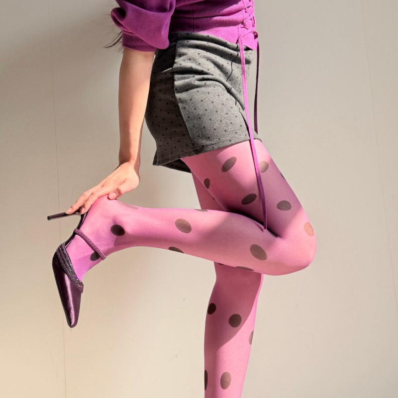 レトロな水玉模様のシアータイツ、女性用ハイウエストシームレス - Tights Pantyhose Sheer のレビューと価格