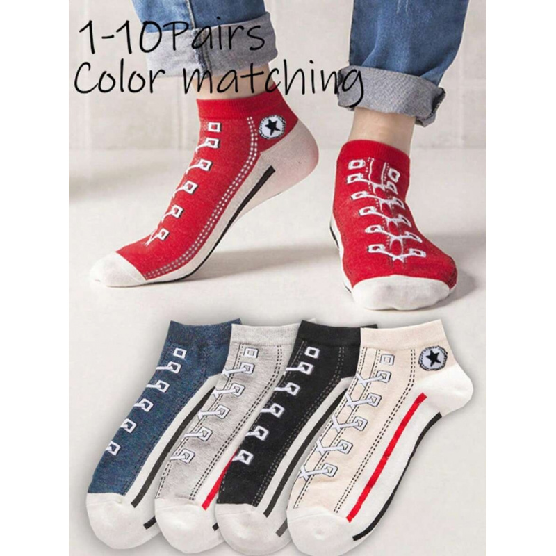 5/10足組 マルチカラー 通気性のあるローカットアンクルソ - Ankle Sock Low Cut のレビューと価格