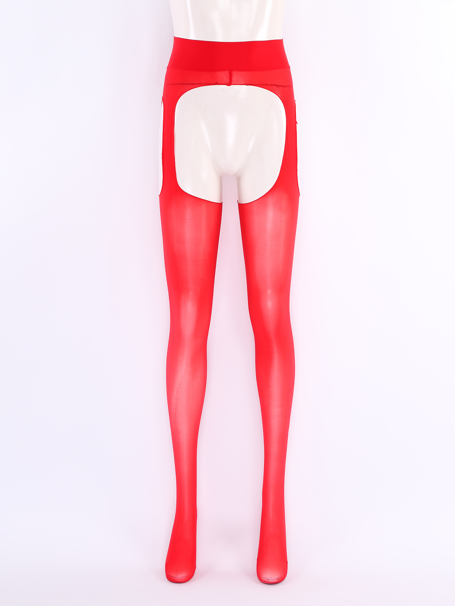 女性用セクシーなオープンクロッチ光沢のあるシースルーストレッ - Tights Pantyhose Sheer のレビューと価格