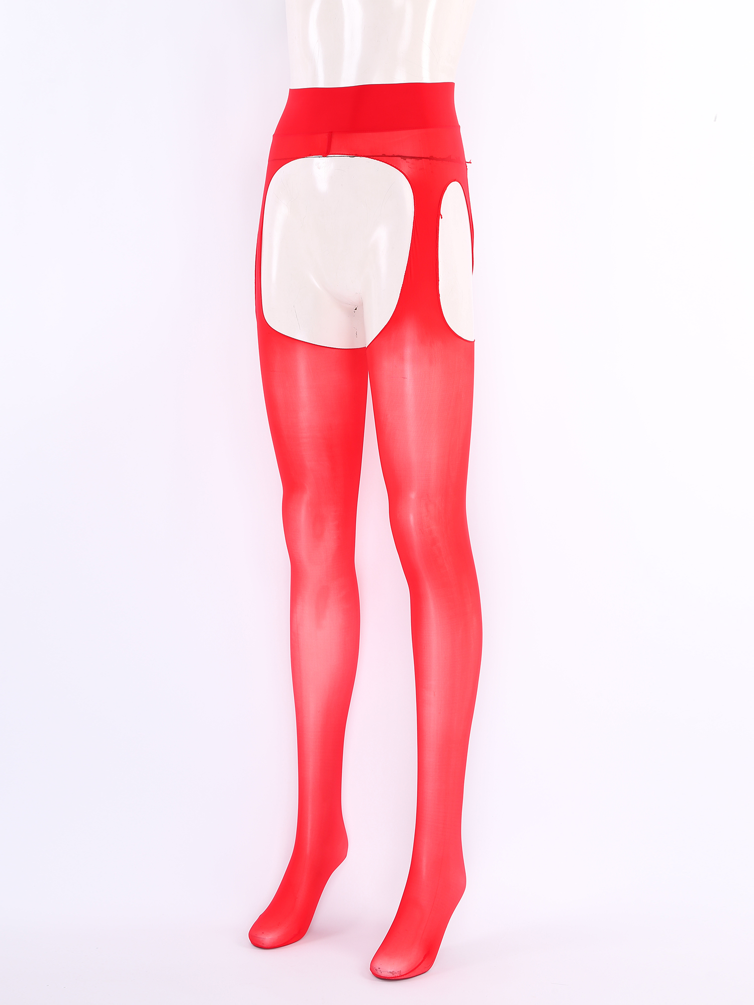 女性用セクシーなオープンクロッチ光沢のあるシースルーストレッ - Tights Pantyhose Sheer のレビューと価格