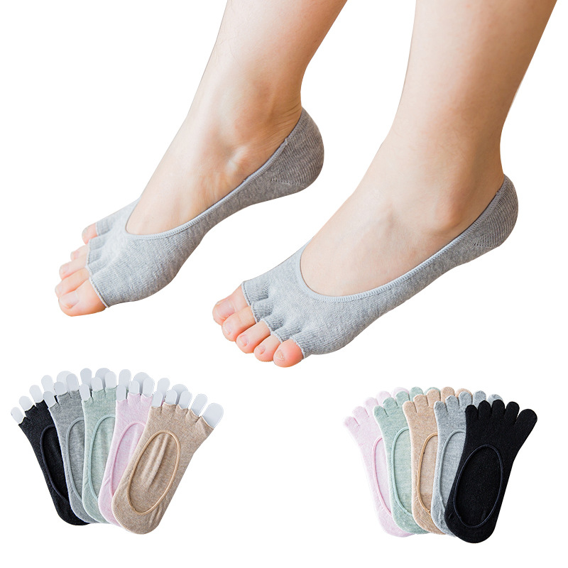 レディースオープントゥ目に見えない 5 本指靴下無地浅い口分 - Invisibility Sock Loafer のレビューと価格