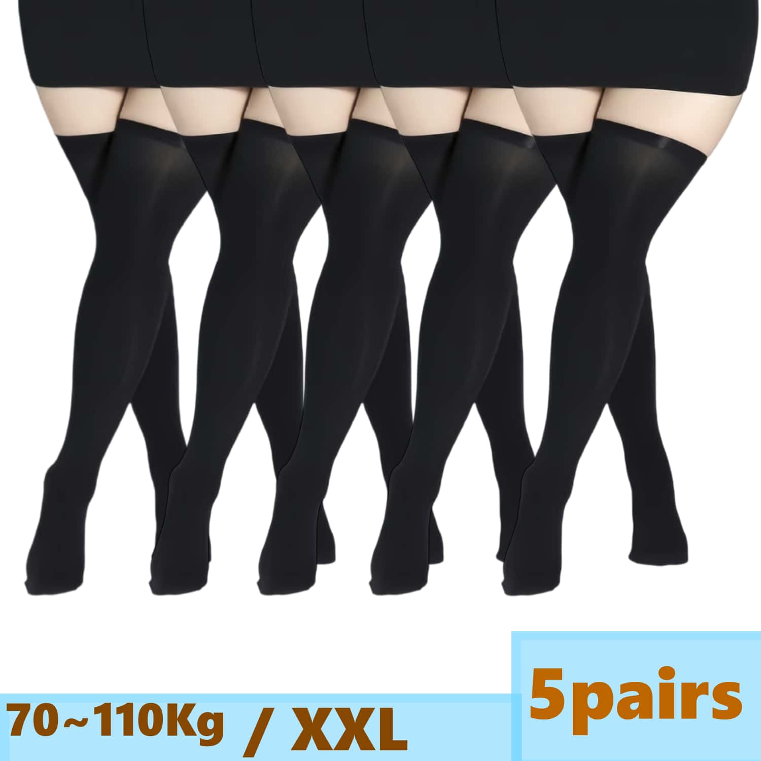 女性用プラスサイズレース太もも丈ストッキング、セクシーで伸縮 - Thigh High Sock Stay Up のレビューと価格
