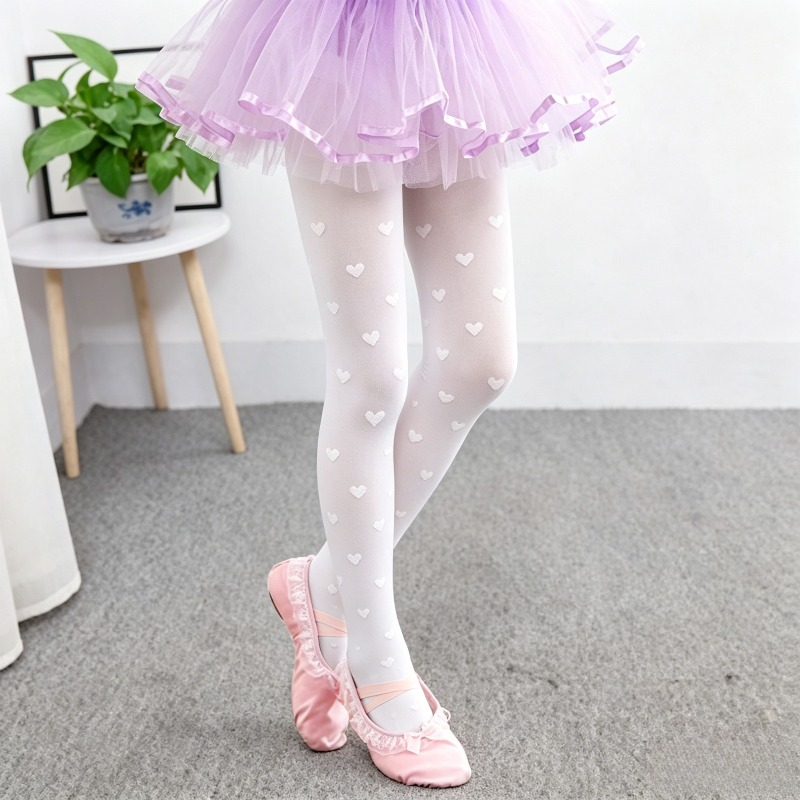バレエ10Dハートボウデコレーションサマーバレエタイツシアー - Tights Pantyhose Sheer のレビューと価格