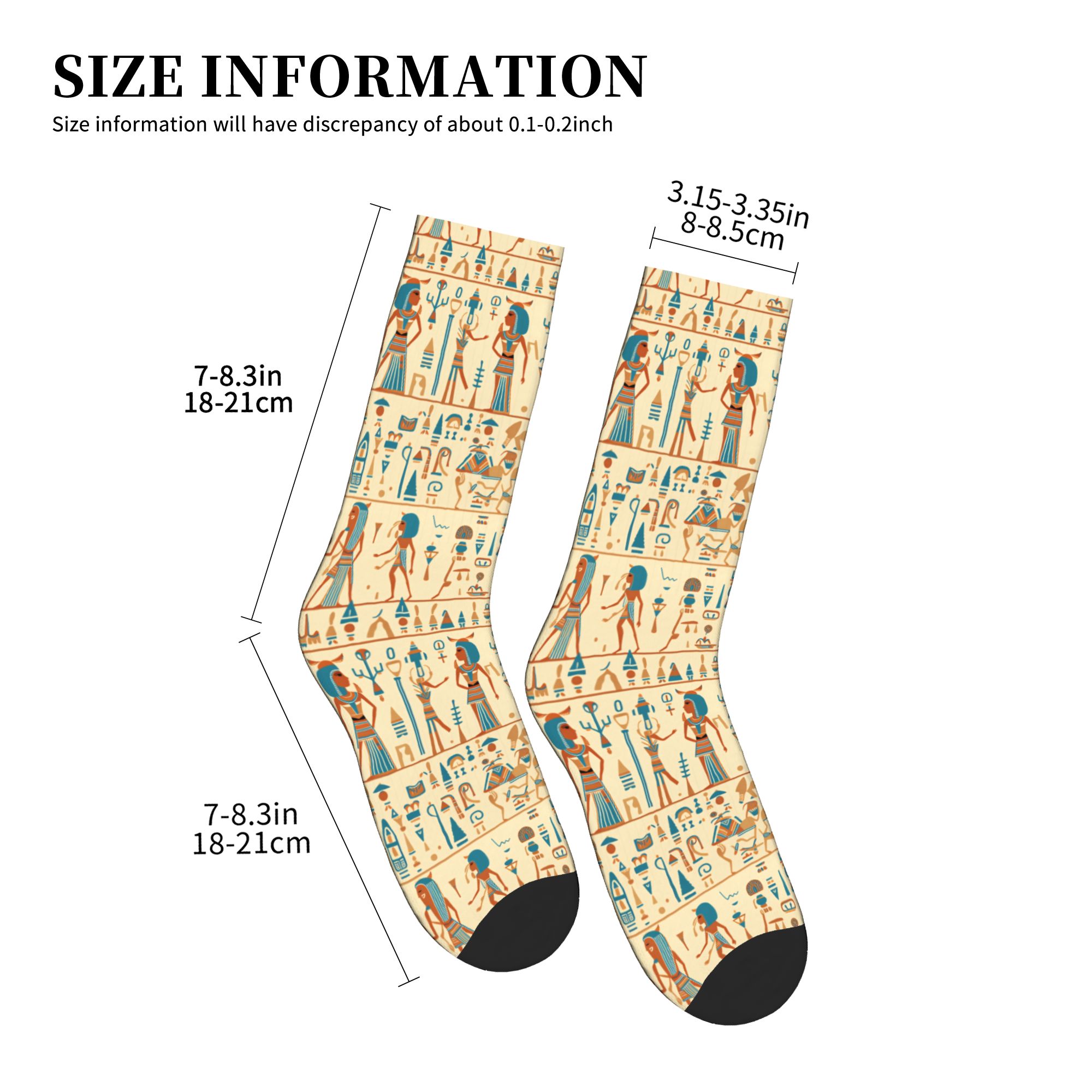 エジプトの神々とシンボル柄のドレスソックス メンズ レディー - Dress Sock Men のレビューと価格