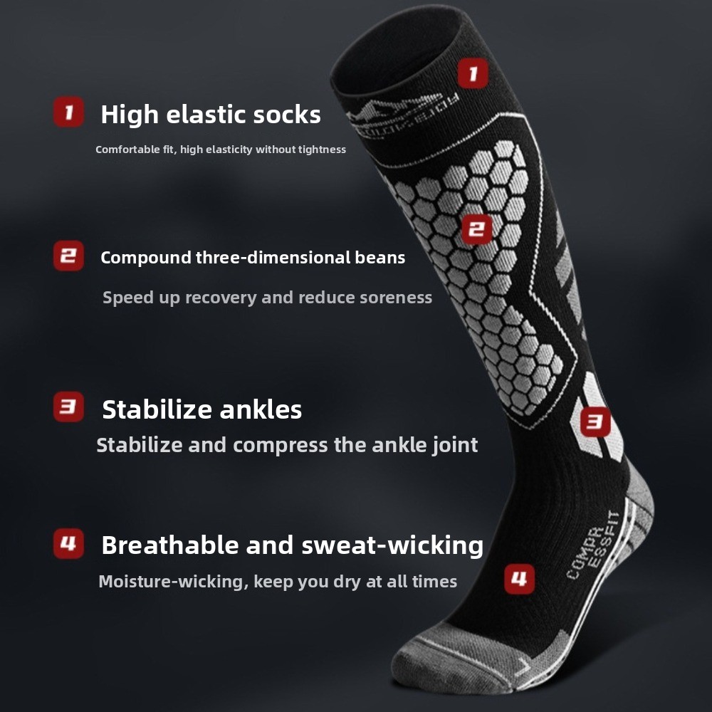 新しい厚手のスキーソックス、通気性のあるサーマルコンプレッシ - Thermal Sock Winter のレビューと価格