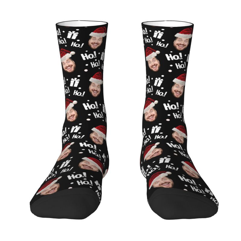 クリスマスフェイスフォトパーソナライズされたカスタムメンズク - Dress Sock Men のレビューと価格