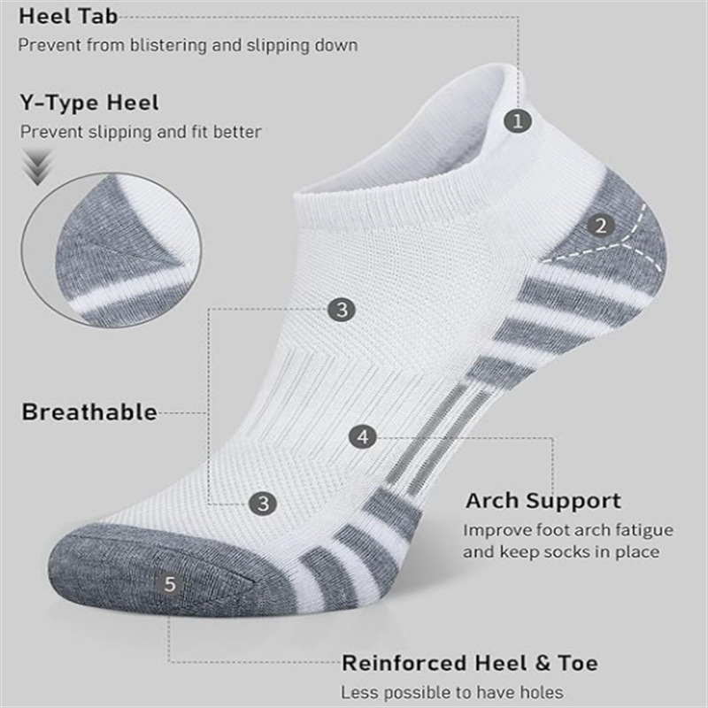 6/24足組 クッション性のある通気性のあるアンクル丈アスレ - Athletic Sock Cushion のレビューと価格