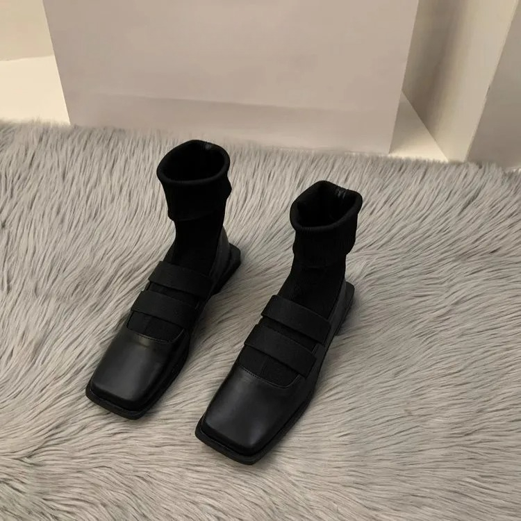 英国スタイルのスクエアニットソックスブーツ 2023 新しい - No Show Sock Women のレビューと価格
