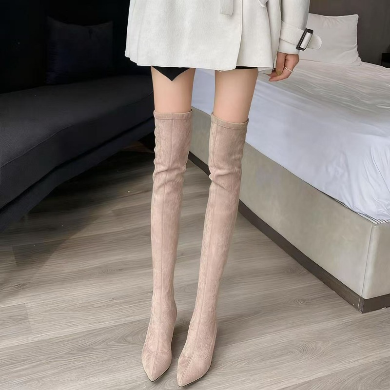 セクシーなレディースブーツ、ポインテッドトゥ、ニーハイブーツ - Knee High Sock Women のレビューと価格