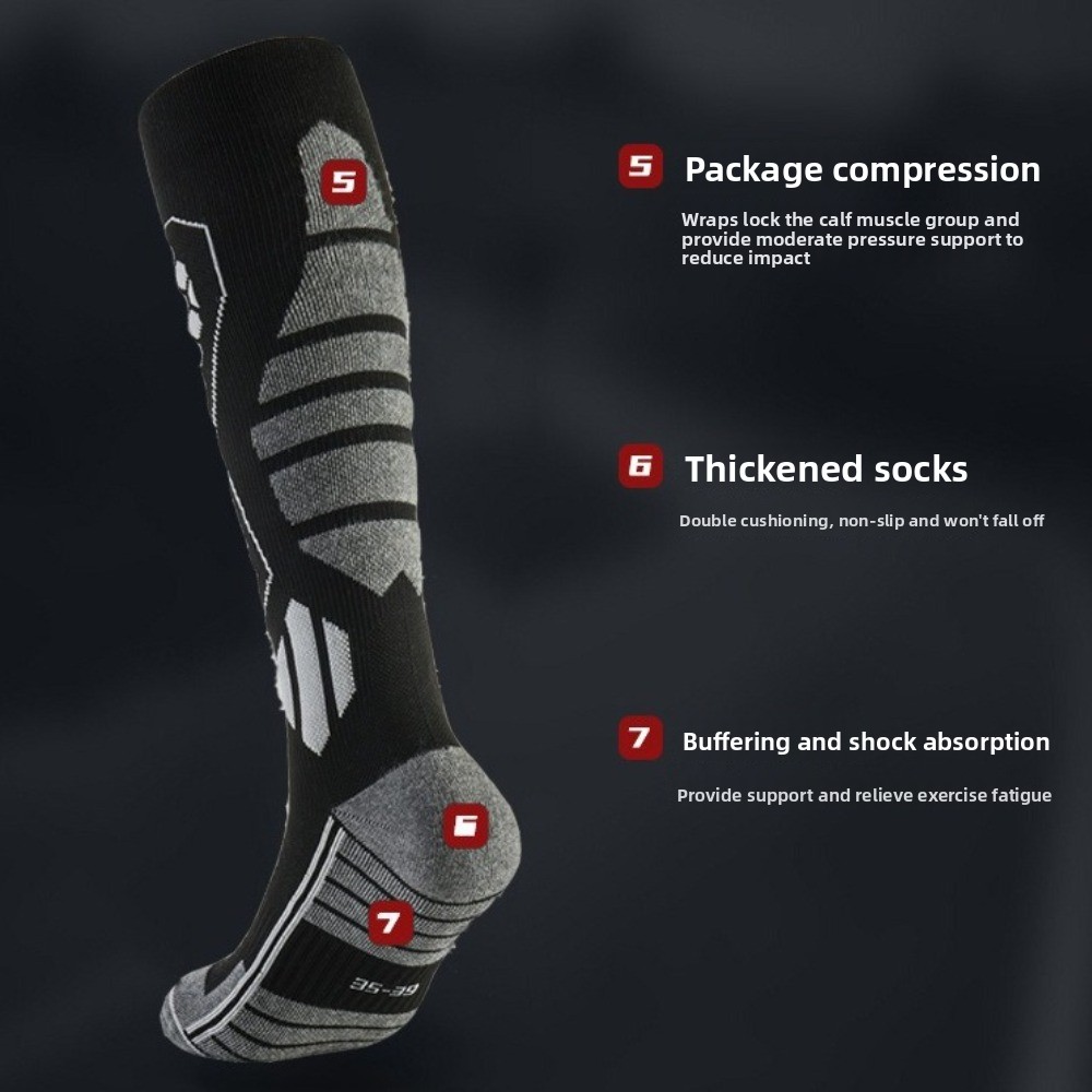 新しい厚手のスキーソックス、通気性のある滑り止めニーハイソッ - Thermal Sock Winter のレビューと価格