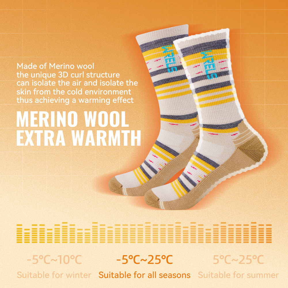 WRELS 1/2/3 ペアメリノウールソックス圧縮厚いクッ - Wool Hiking Sock のレビューと価格