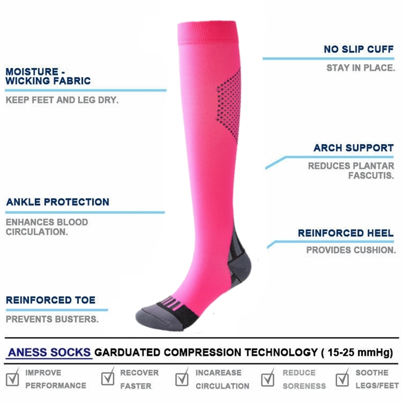 男性と女性のための膝の高圧縮ソックス,看護ソックス,サッカー - Compression Sock Medical のレビューと価格