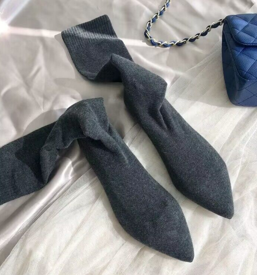 AIYKAZYSDL 2024 秋 キトゥン ローヒール ア - Boot Sock Slouchy のレビューと価格