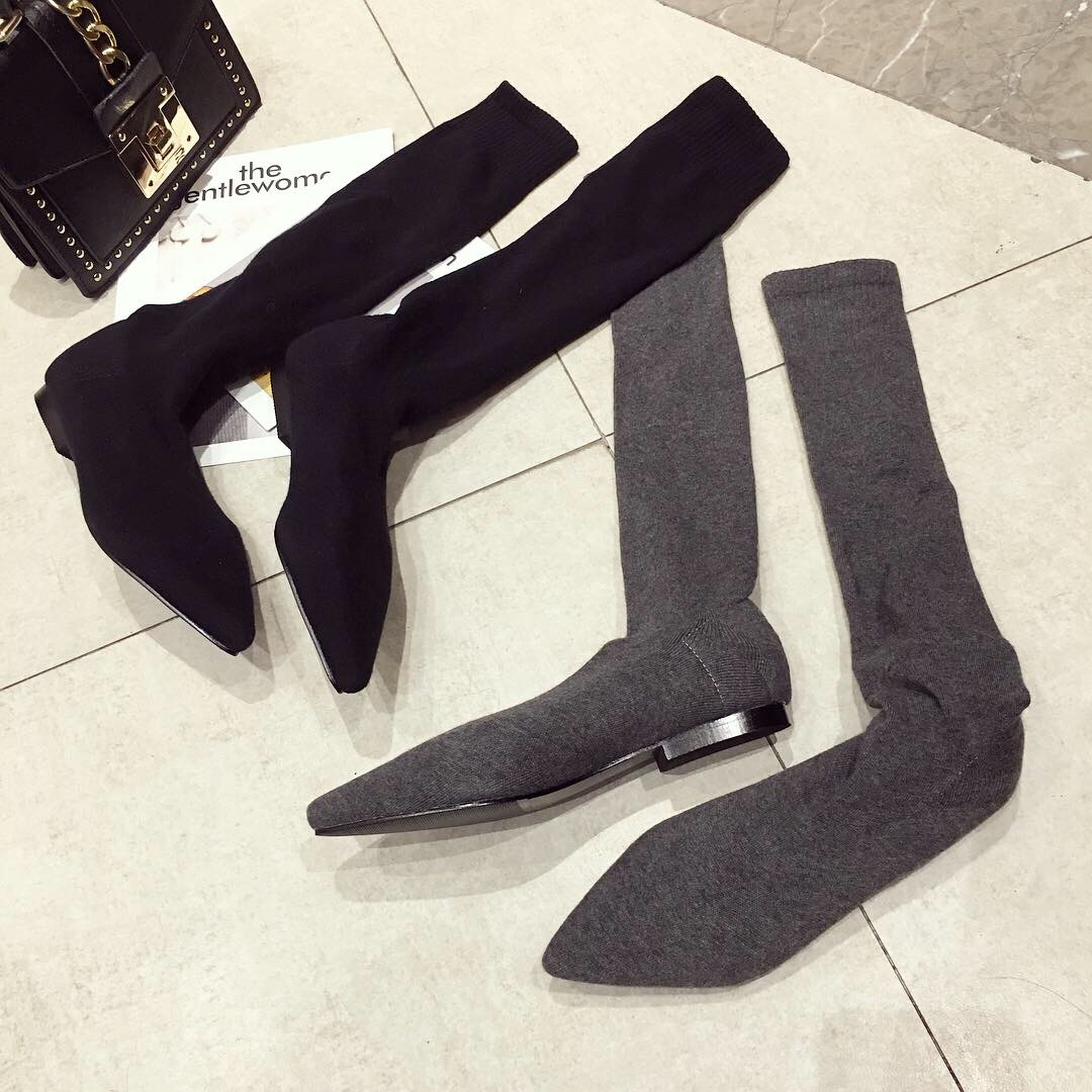AIYKAZYSDL 2024 秋 キトゥン ローヒール ア - Boot Sock Slouchy のレビューと価格
