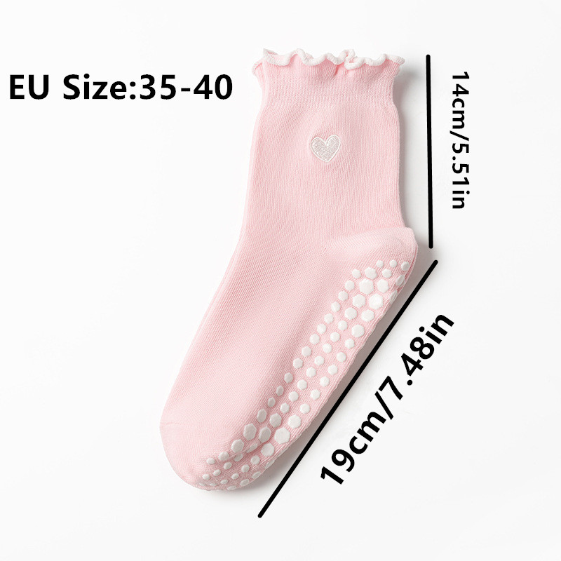 3 ペア女性ハート柄フリルヨガピラティスソックスノンスリップ - Grip Sock Yoga のレビューと価格