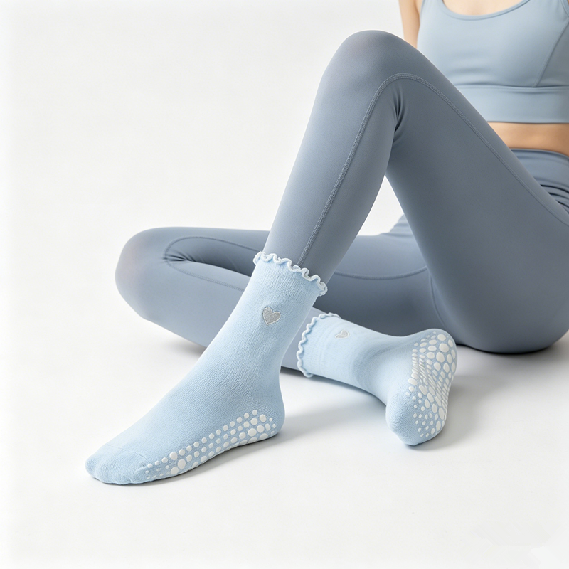 3 ペア女性ハート柄フリルヨガピラティスソックスノンスリップ - Grip Sock Yoga のレビューと価格