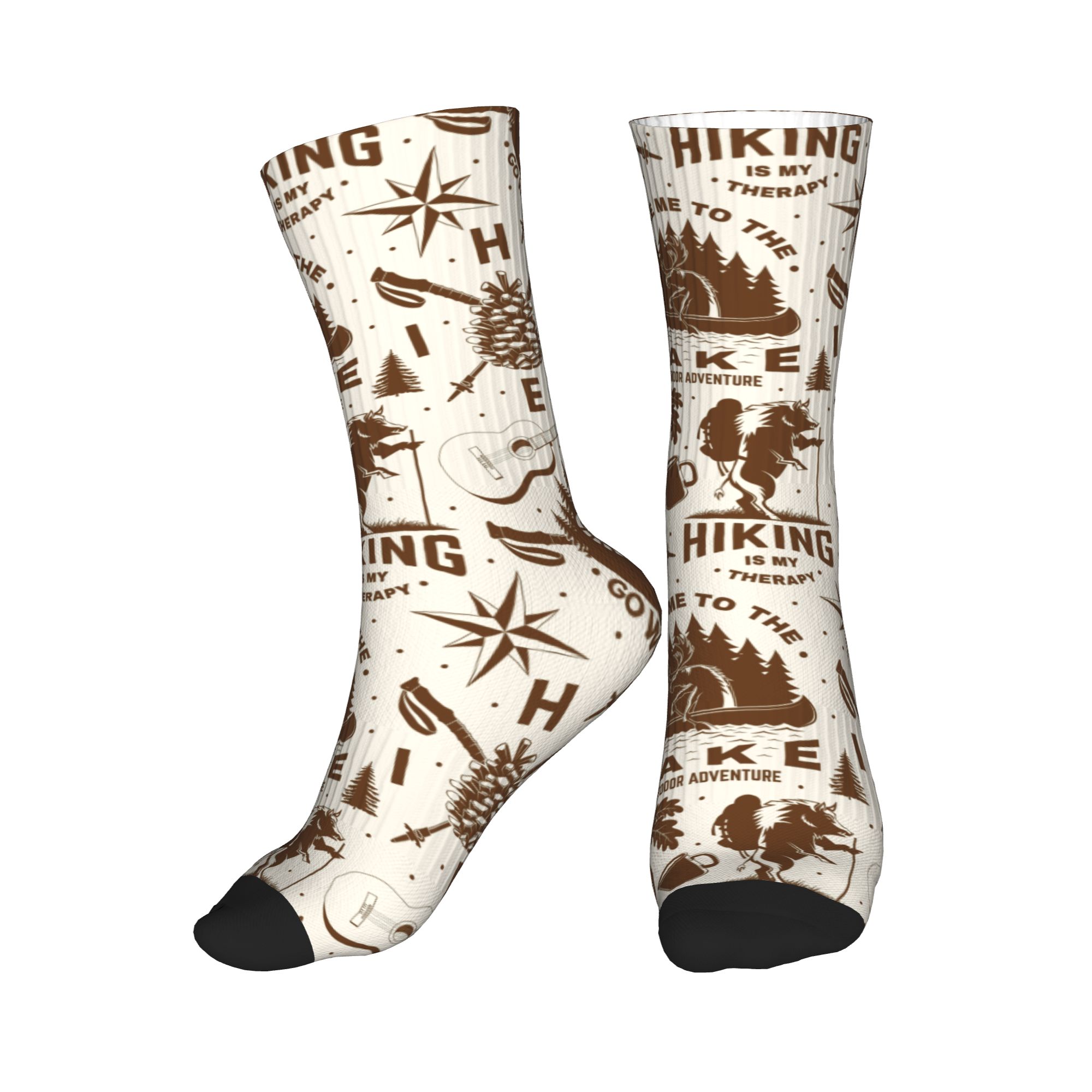 ノベルティメンズヴィンテージレイクハイキング野生動物シームレ - Dress Sock Men のレビューと価格