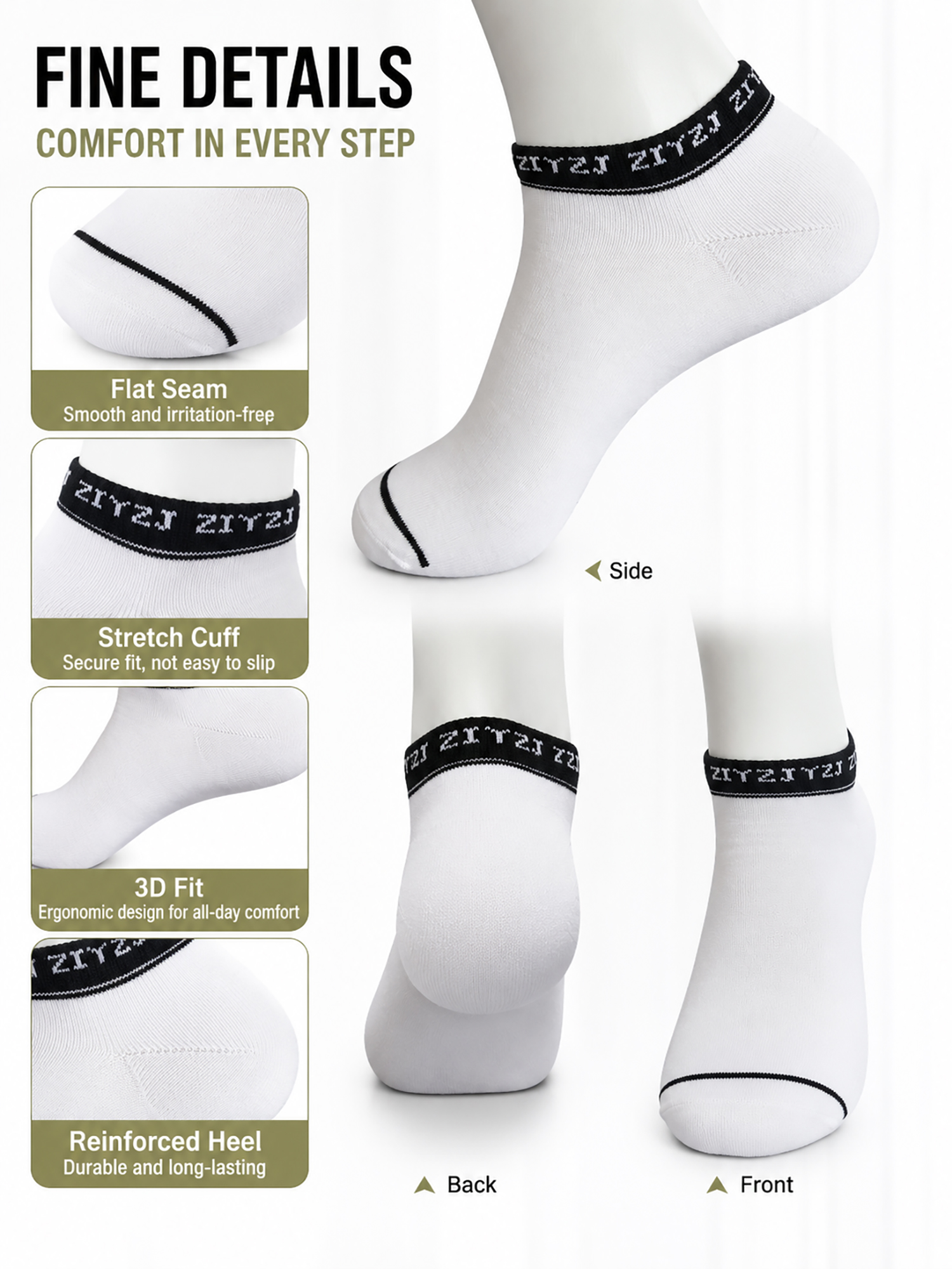 5足組 メンズ カラーブロック アンクルソックス 通気性 コ - Ankle Sock Low Cut のレビューと価格