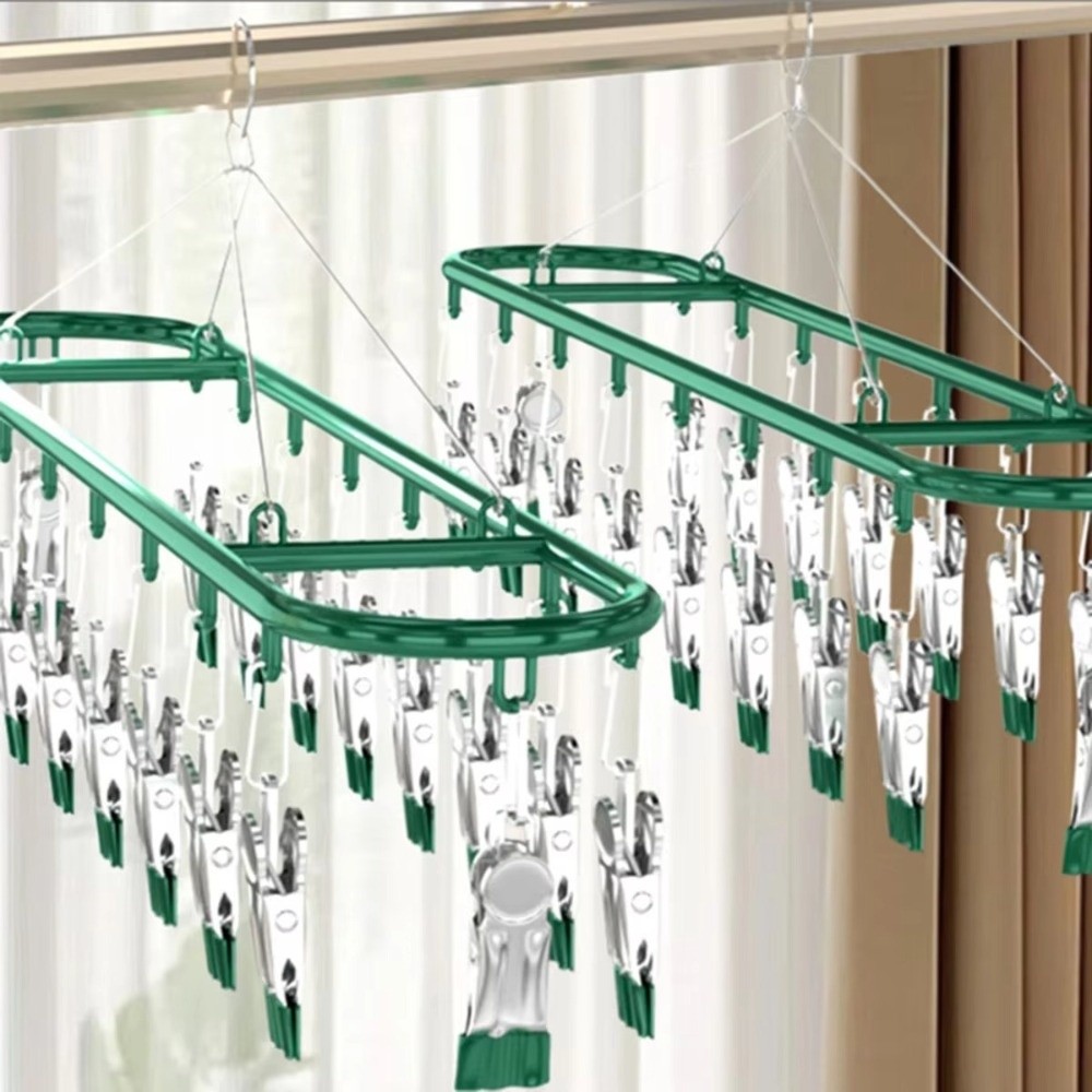 家庭用無地下着乾燥ラック 20クリップ ステンレス製靴下ラッ - Sock Organizer Tray のレビューと価格