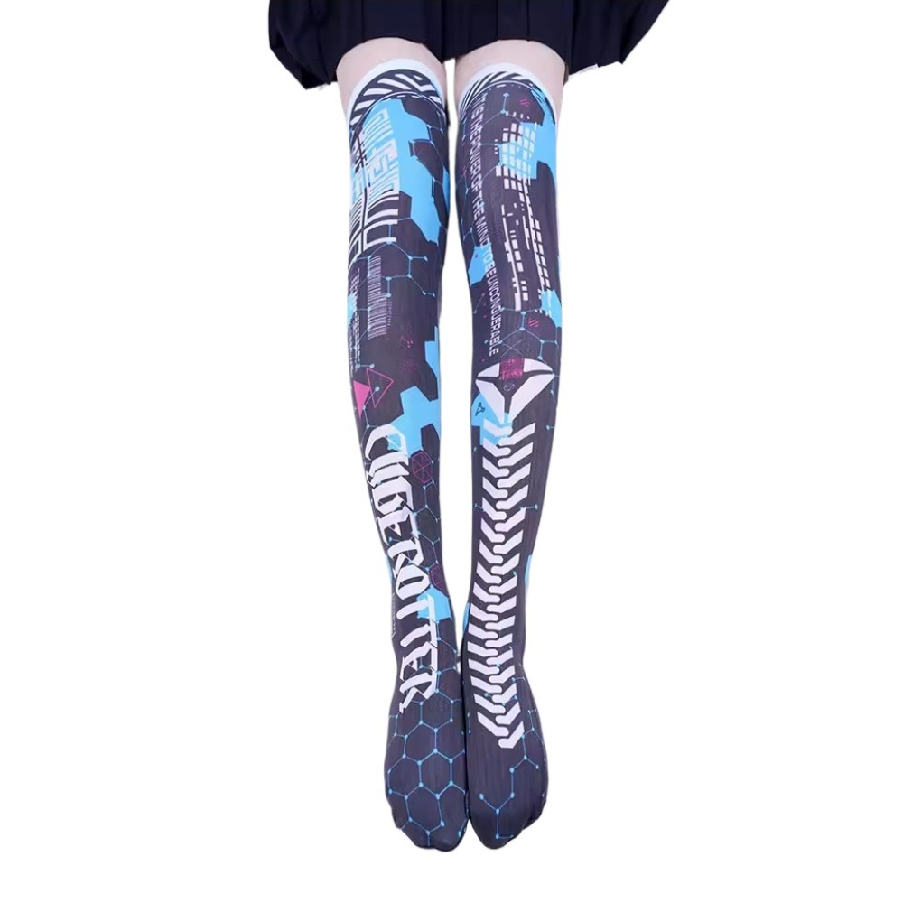 アニメゲームロボット AI メックストッキングパンクサイバー - Knee High Sock Women のレビューと価格