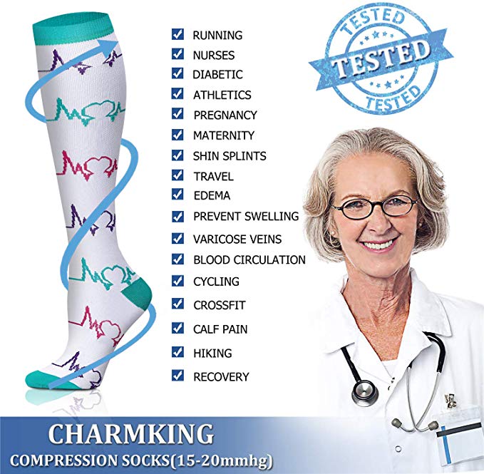 S-XXL 3 ペア送料無料ナース圧縮靴下静脈瘤女性男性靴下 - Compression Sock Medical のレビューと価格