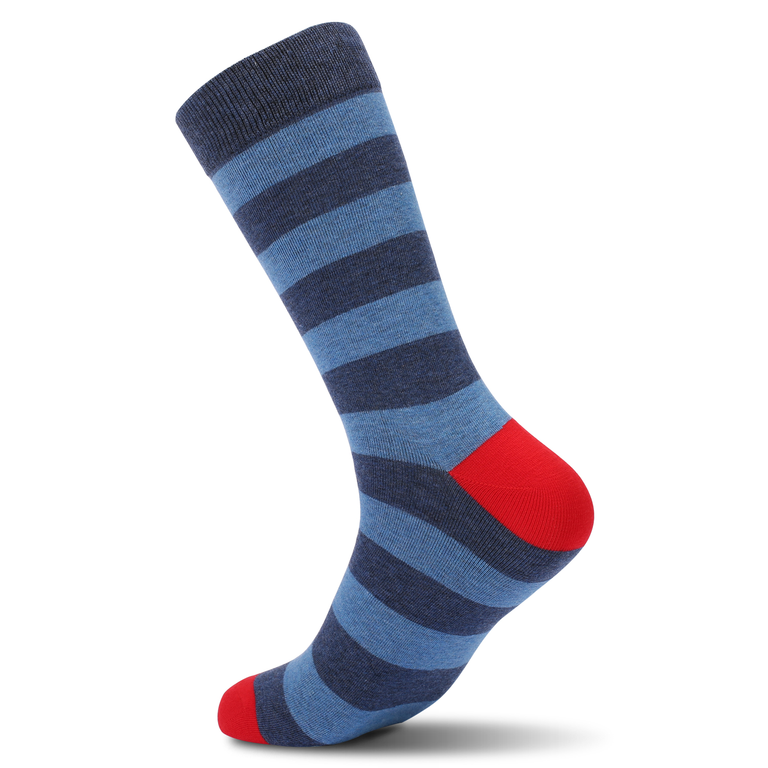 メンズカラフルストライプコーマ綿ソックス、ノベルティソックス - Cotton Crew Sock Pack のレビューと価格