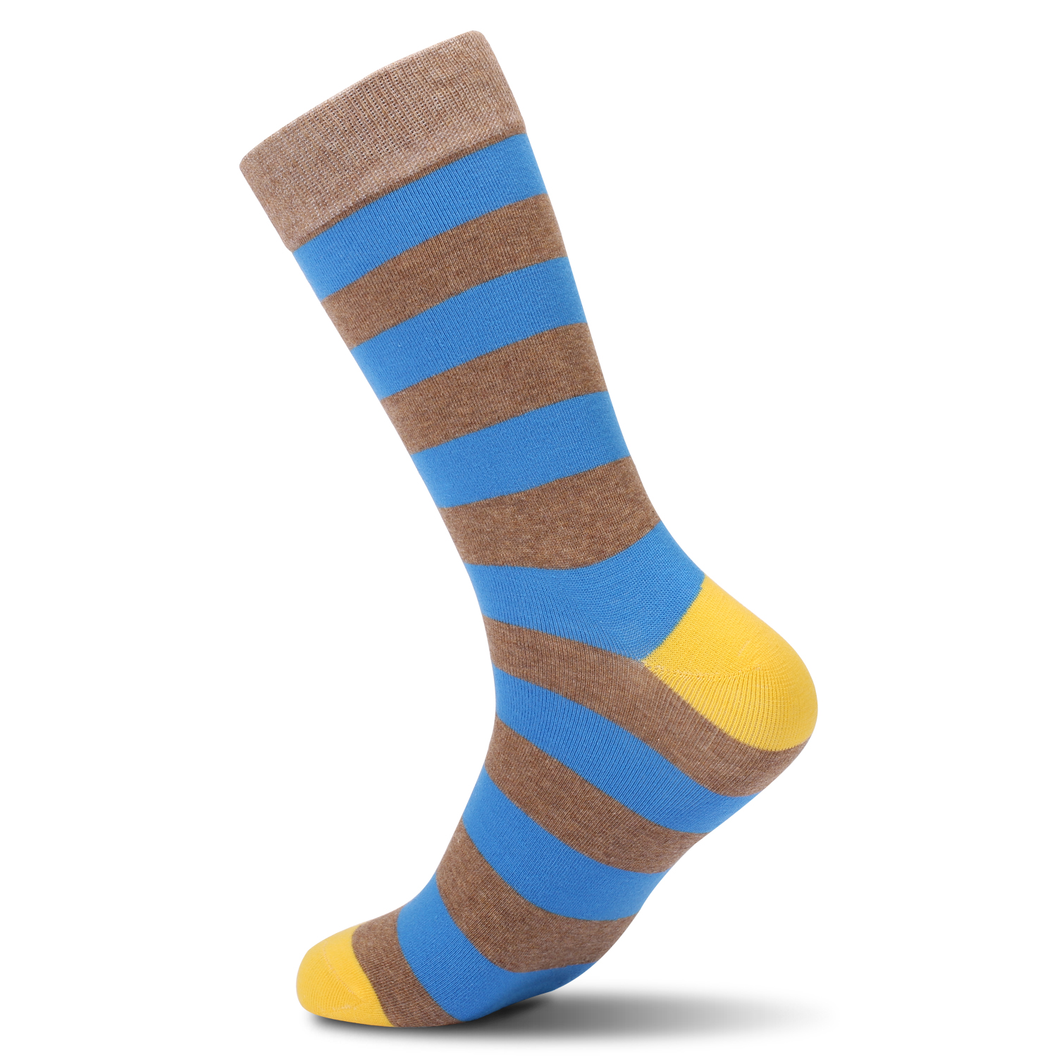 メンズカラフルストライプコーマ綿ソックス、ノベルティソックス - Cotton Crew Sock Pack のレビューと価格