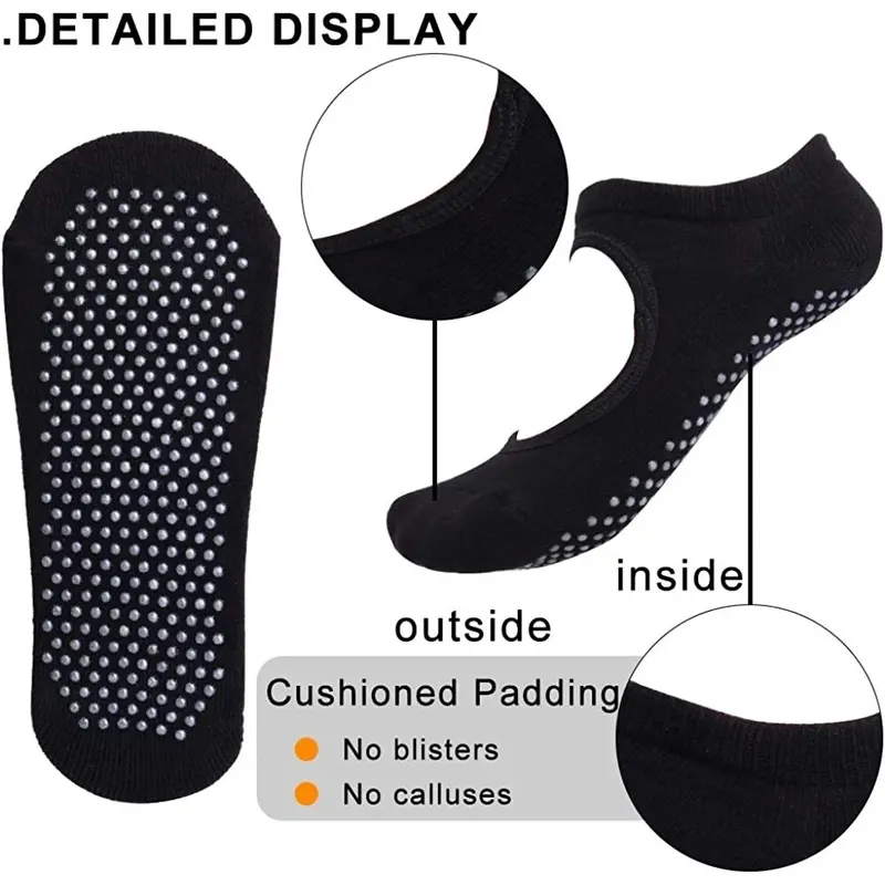 バックレスノンスリップフィットネスヨガソックス綿女性スポーツ - Grip Sock Yoga のレビューと価格
