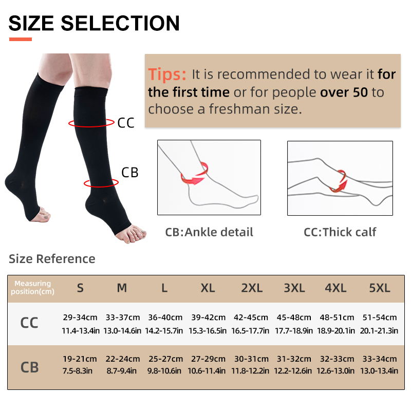 医療用コンプレッションレッグソックス,通気性のある静脈瘤,1 - Compression Sleeve Calf のレビューと価格